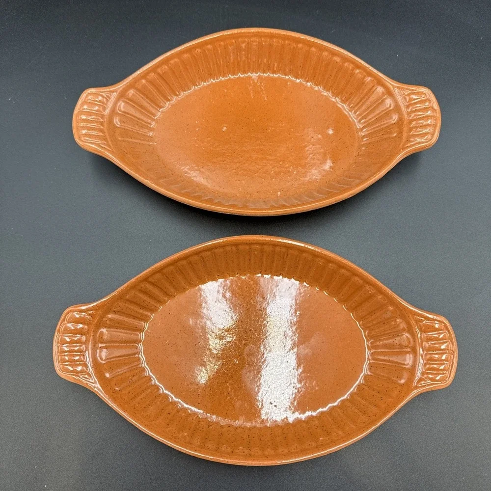Terracotta Casserole Dish Set Creme Brûlée Bakeware USA Made Baking Quality Made